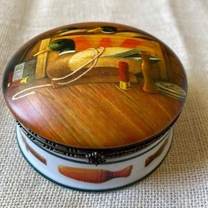 Suzanne Cruise Hinged Porcelain Trinket Box Mallard Duck